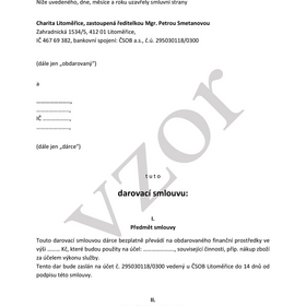 Vzor darovací smlouvy