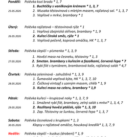 Jídelníček 25. 5. 2026